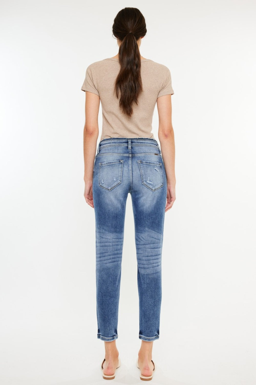 Women's Kancan High Rise Distressed Mom Jeans