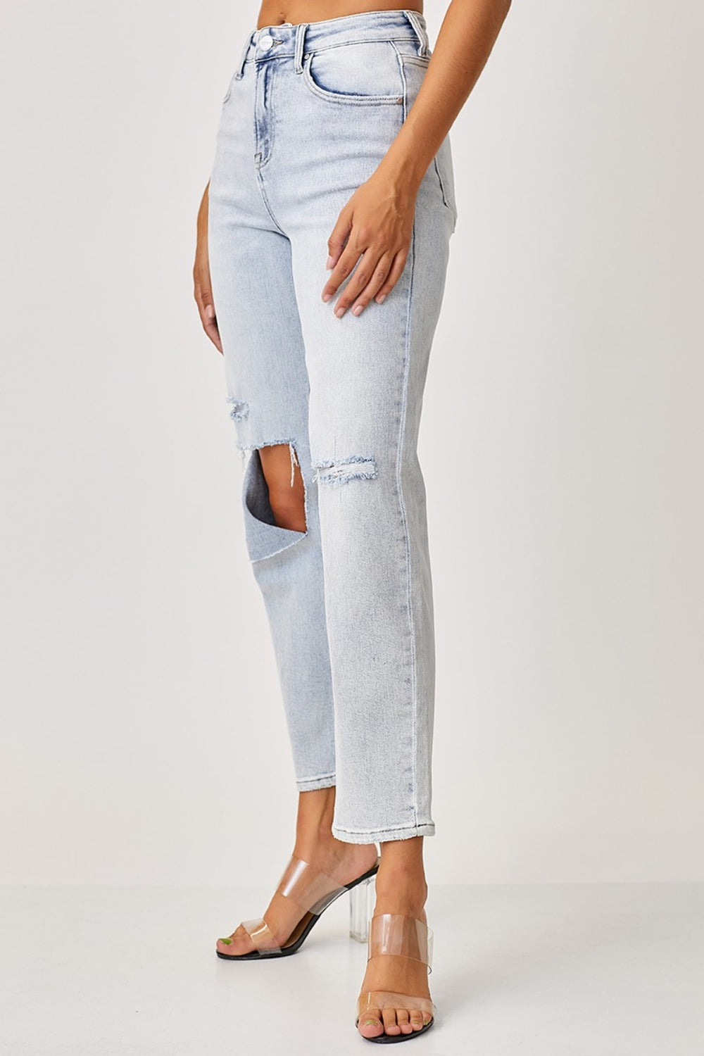 Women's RISEN High Rise Distressed Relaxed Jeans