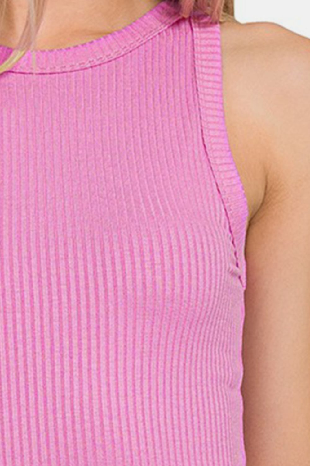 Women's Zenana Ribbed Crew Neck Tank