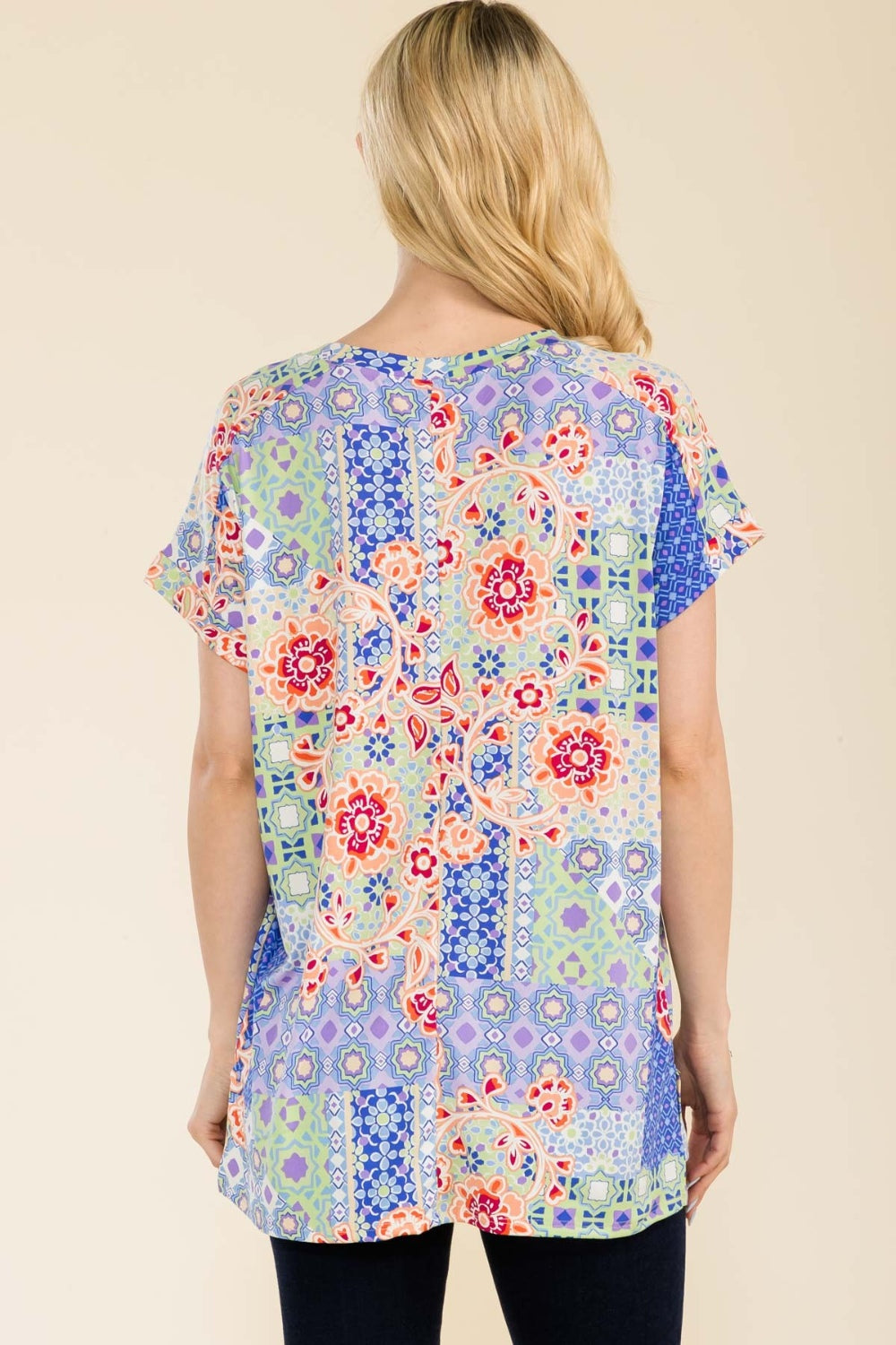 Women's Celeste Full Size Round Neck Short Sleeve Floral T-Shirt