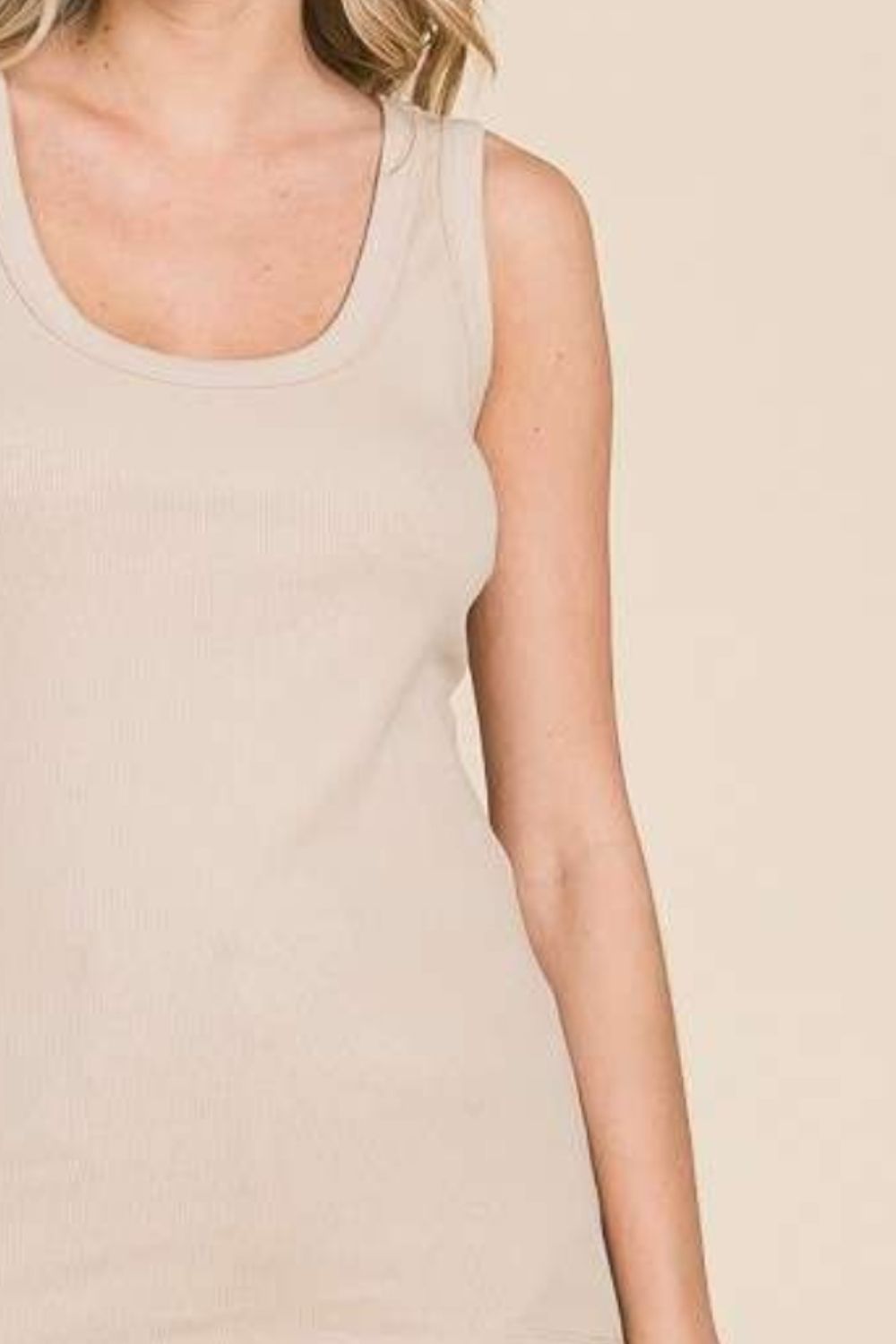 Women's Culture Code Full Size Ribbed Scoop Neck Tank