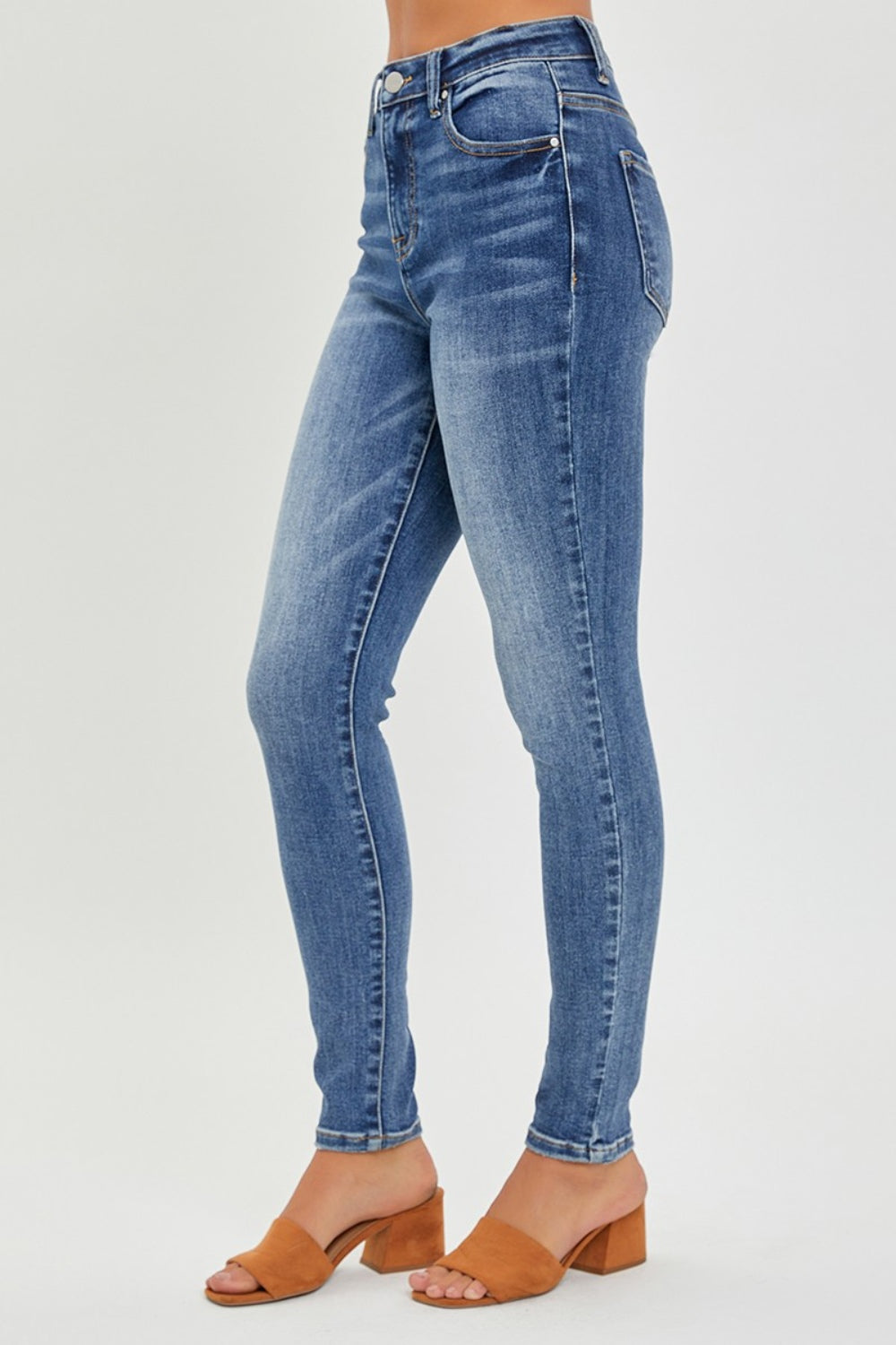 Women's RISEN Full Size Mid Rise Ankle Skinny Jeans