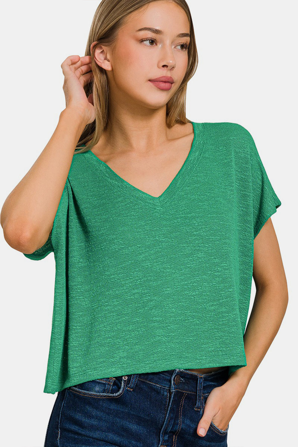 Women's Zenana V-Neck Short Sleeve T-Shirt