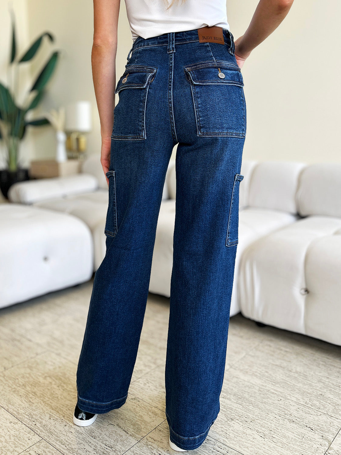 Women's Judy Blue Full Size High Waist Straight Cargo Jeans