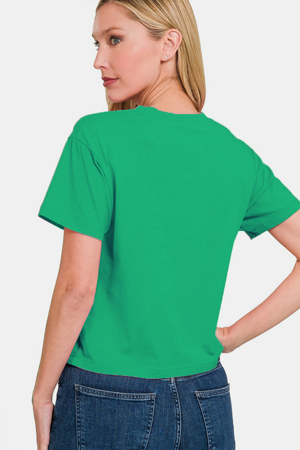 Women's Zenana Round Neck Short Sleeve Cropped T-Shirt