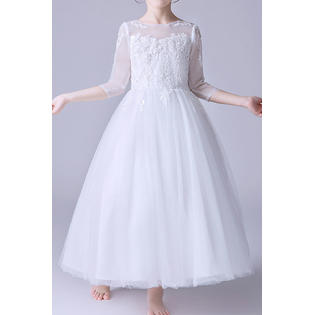 Kid Girl Playful Long Skirt Wedding Dress - KGDC39560