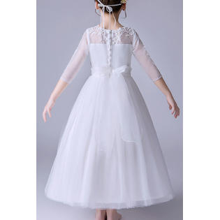 Kid Girl Playful Long Skirt Wedding Dress - KGDC39560