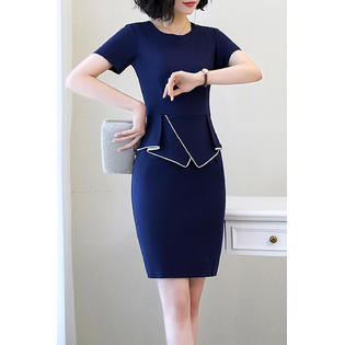 Ketty More Women V-Neck Solid Colored Bodycon Summer Dress - KMWDC13406