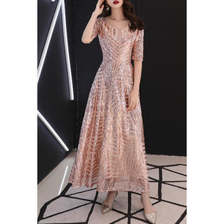 Ketty More Women Sequin Decorated Elegant Evening Dress-KMWDC2878