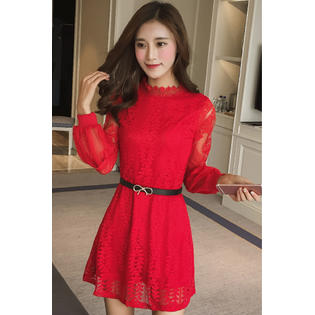 Ketty More Women Long Sleeves Fastening Waist Style-KMWD407