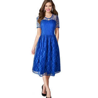 Ketty More Women Halter Style Skirt Lace Dress-KMWD489