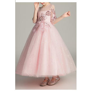 Kids Girls Princess Ball Gown Flower Fancy Dress - C12318KMKGD