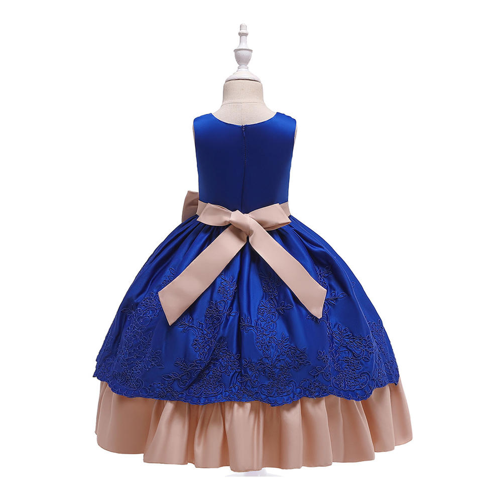 Ketty More Kids Girls Ball Gown Big Bow Embroidered Dress-KMKGDC12642