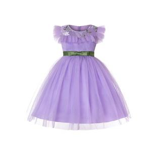 Ketty More Kids Girls Shiny Sequins Decorated Long Length Princess Short Sleeve Wonderful Party Dress-KGDC2657