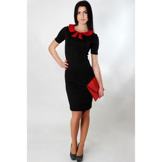 Ketty More Women's Slim Casual Slim Peter Pan Collar Dress-KMWD151