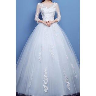 Ketty More Women Boat Neck Ball Gown Wedding Dress-KMWDC2814