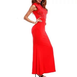 Ketty More Women Elegant Round Neck Sleeveless Slim Fit Long Length Party Evening Maxi Dress -KMWDC6547