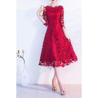 Ketty More Women Fashion Floral Lace Hosting Party Dress-KMWDC14216