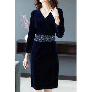 Ketty More Women Lovely Breathable V-Neck Breathable Summer Long Sleeve Cute Dress-KMWDC14921