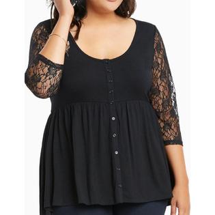 Ketty More Women Lace Sleeves Plus Size Blouse -KMWSB901