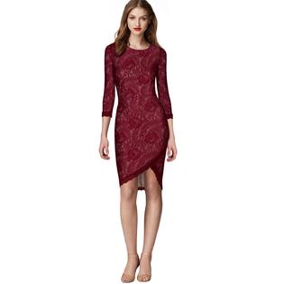 Ketty More Women Bodycon Celebrity Lace Dresses Candice Swanepoel Dress Maroon Lace Dress-KMWD035