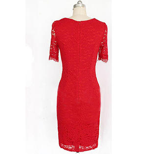 Kate Middleton Wearing Red Lace Dress - UWD295