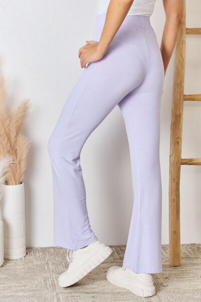 Women's RISEN Full Size High Waist Ultra Soft Knit Flare Pants