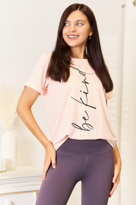 Women's Simply Love BE KIND Graphic Round Neck T-Shirt