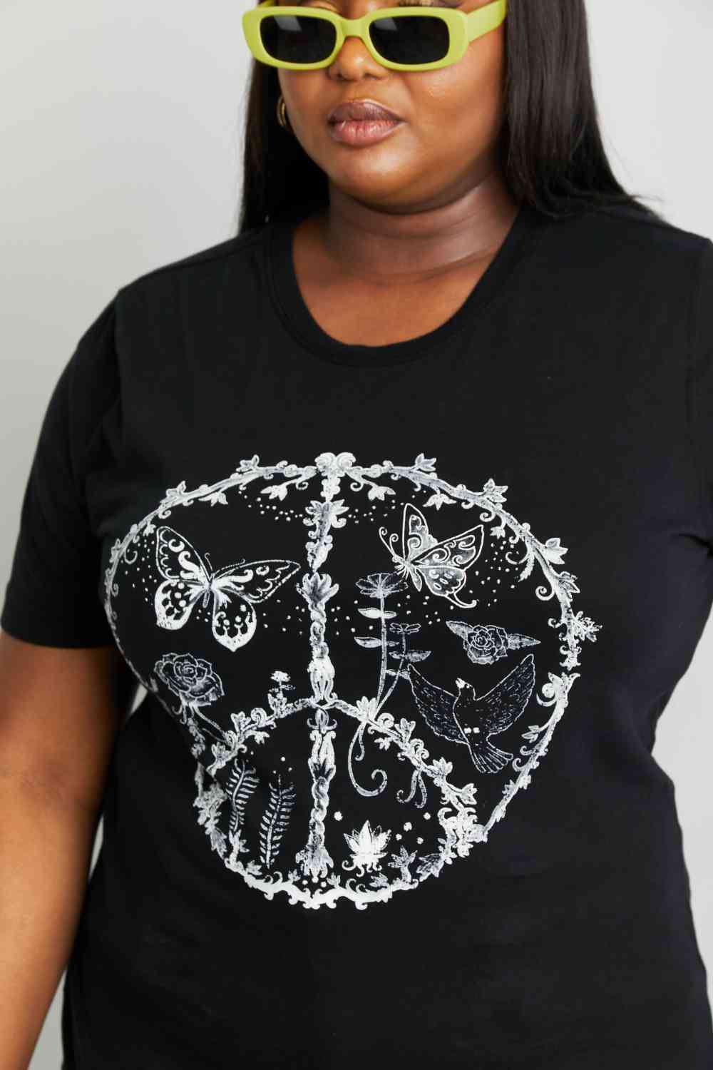 Women's mineB Full Size Butterfly Graphic Tee Shirt