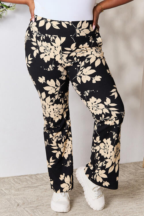 Women's Heimish Full Size High Waist Floral Flare Pants