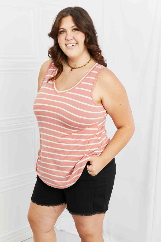 Women's Zenana Find Your Path Full Size Sleeveless Striped Top