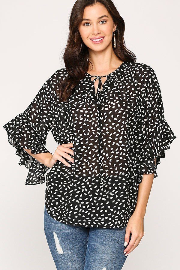 Women's Leopard Printed Crepe Top