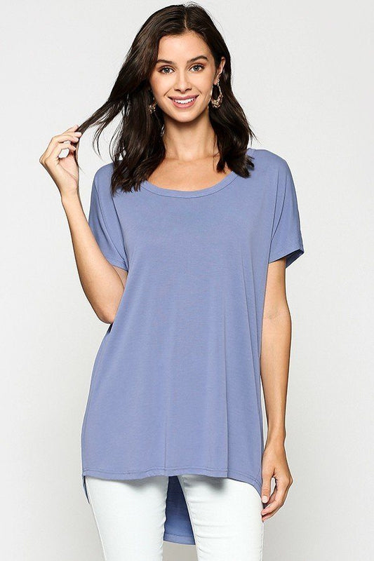 Women's Scoop Neckline Cupro Solid Top