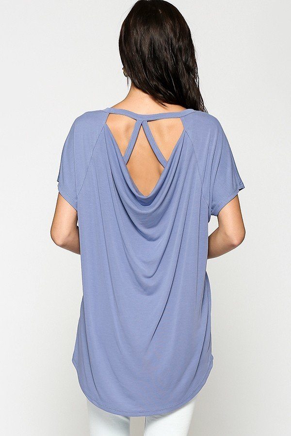 Women's Scoop Neckline Cupro Solid Top