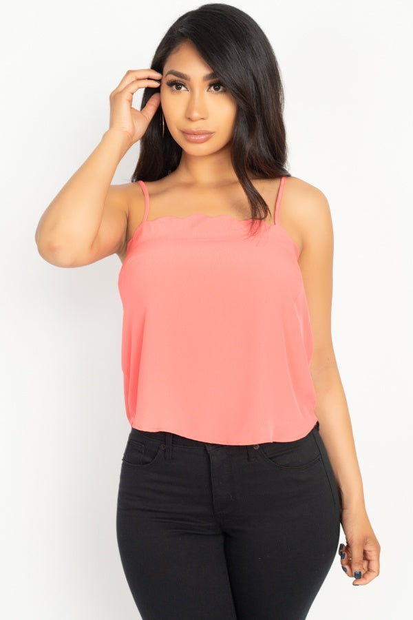 Women's Scallop Opening Cami Top