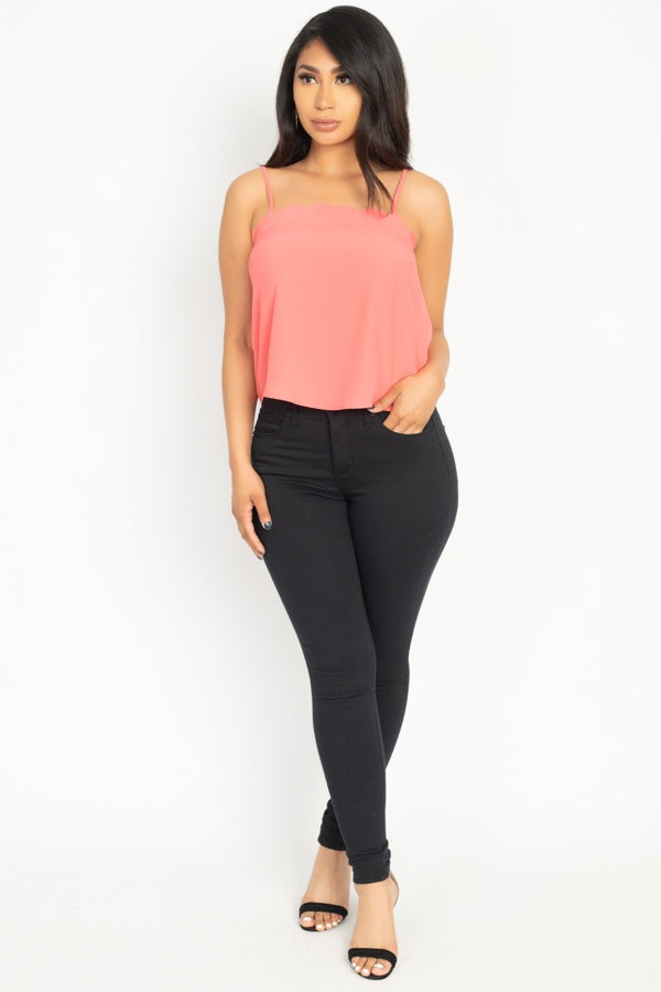 Women's Scallop Opening Cami Top