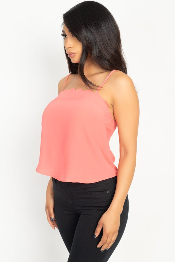 Women's Scallop Opening Cami Top