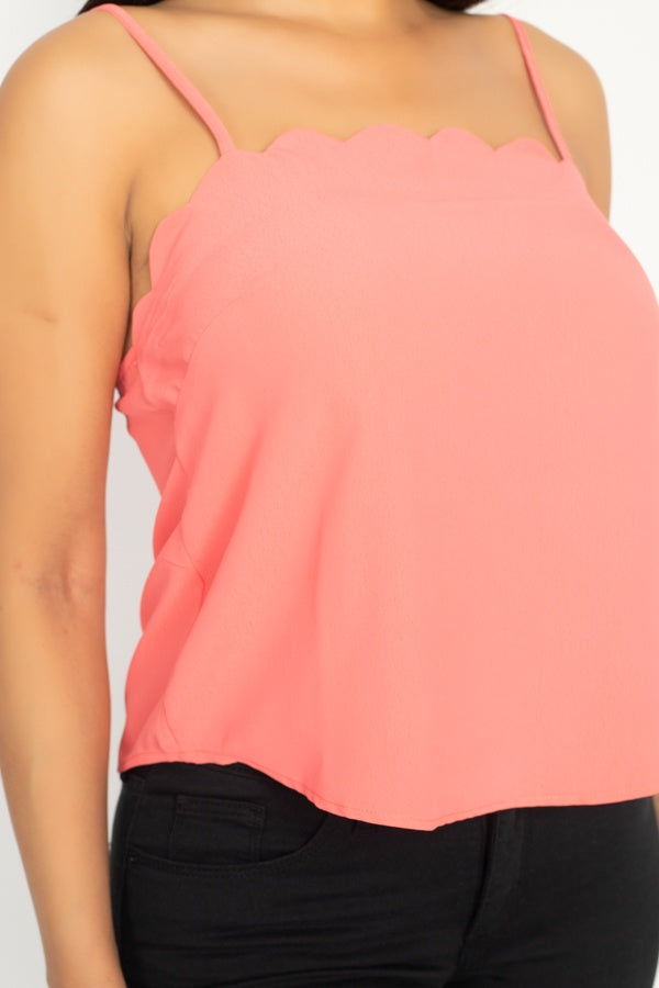 Women's Scallop Opening Cami Top