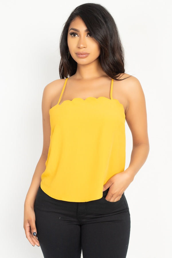 Women's Scallop Opening Cami Top