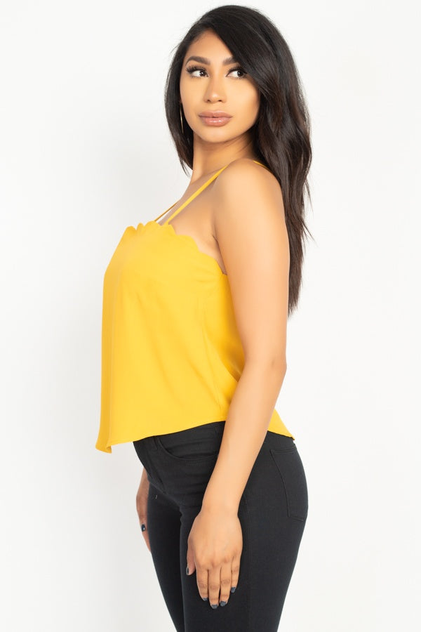 Women's Scallop Opening Cami Top