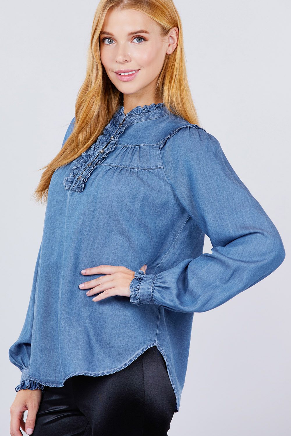 Women's Frill Detail Tencel Top