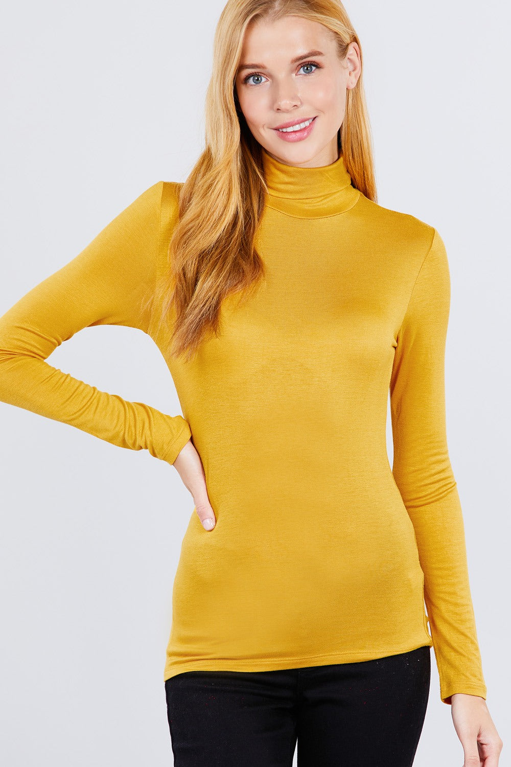 Women's Turtle Neck Rayon Jersey Top