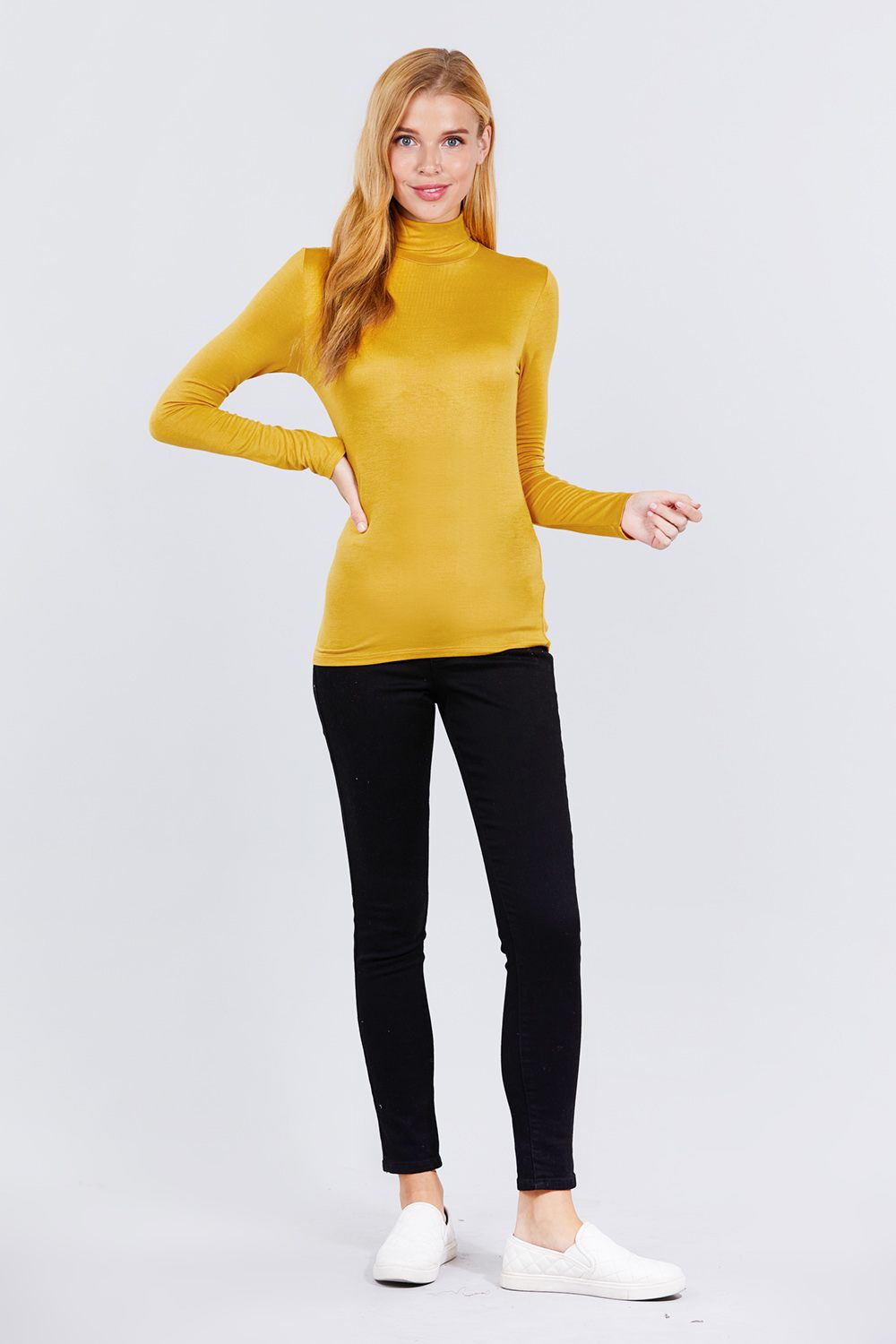 Women's Turtle Neck Rayon Jersey Top