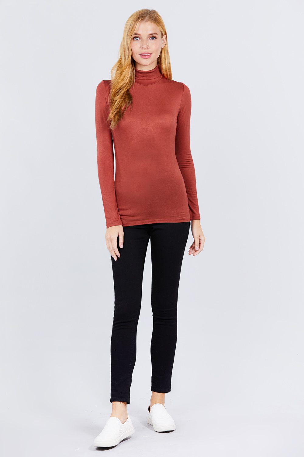 Women's Turtle Neck Rayon Jersey Top