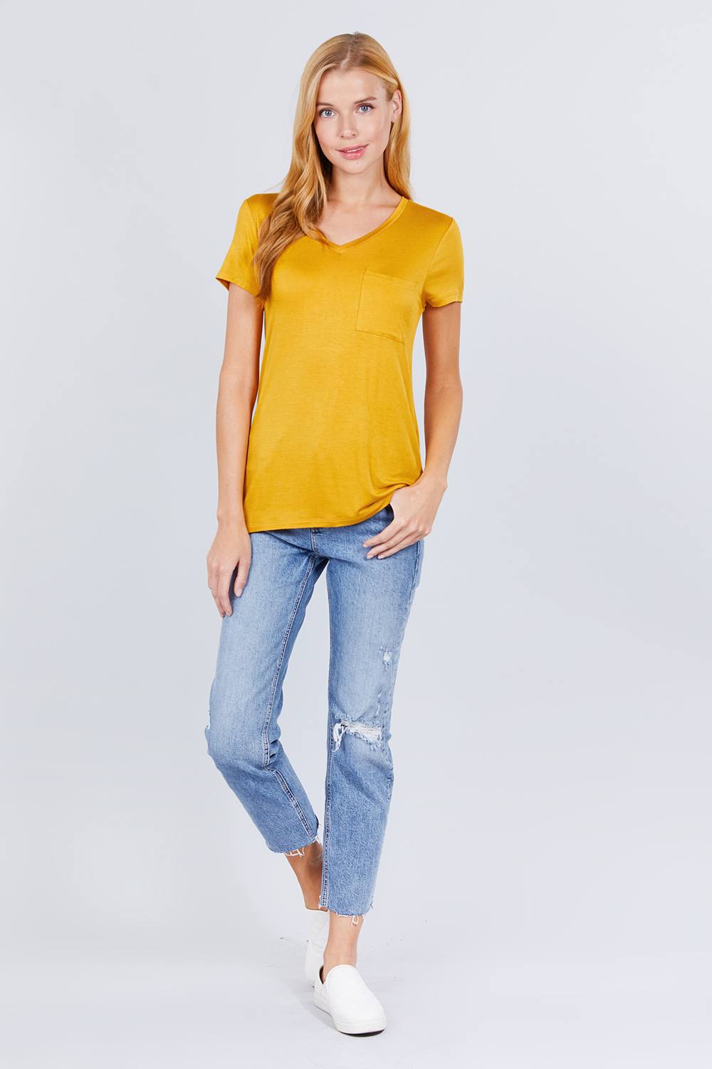 Women's V-neck Rayon Jersey Top