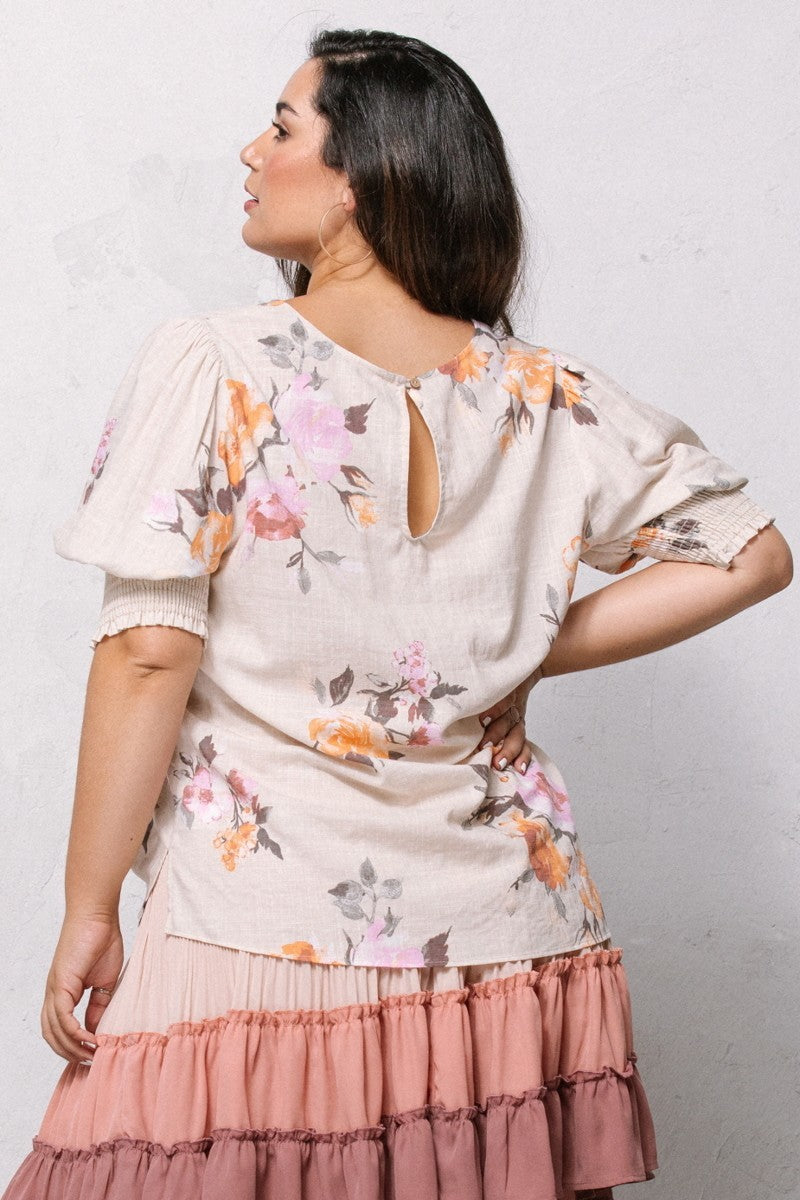 Women's Plus Floral Printed Woven Blouse