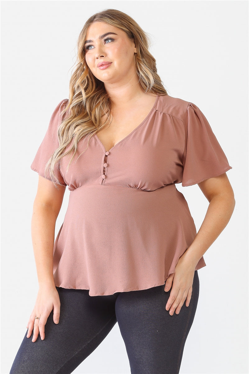 Women's Plus Tie Detail Flare Top