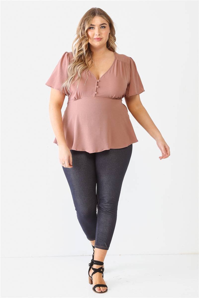 Women's Plus Tie Detail Flare Top