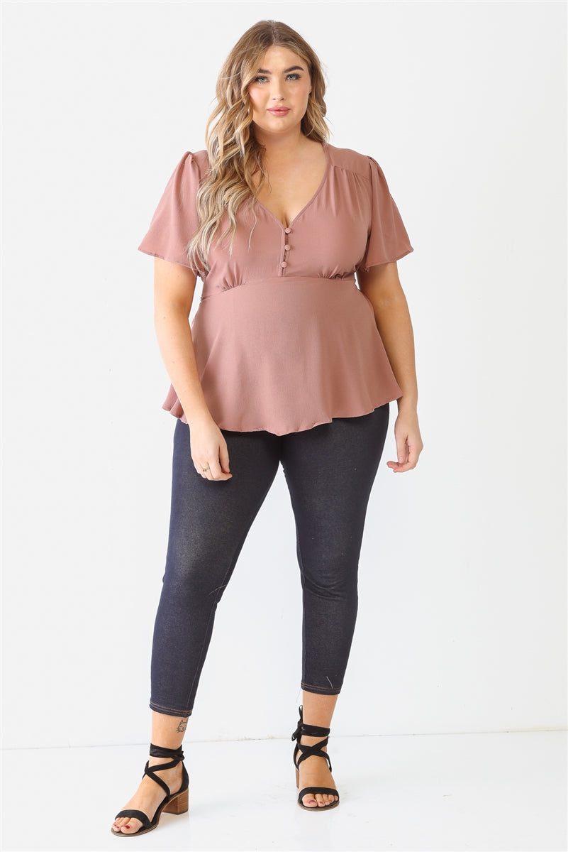 Women's Plus Tie Detail Flare Top