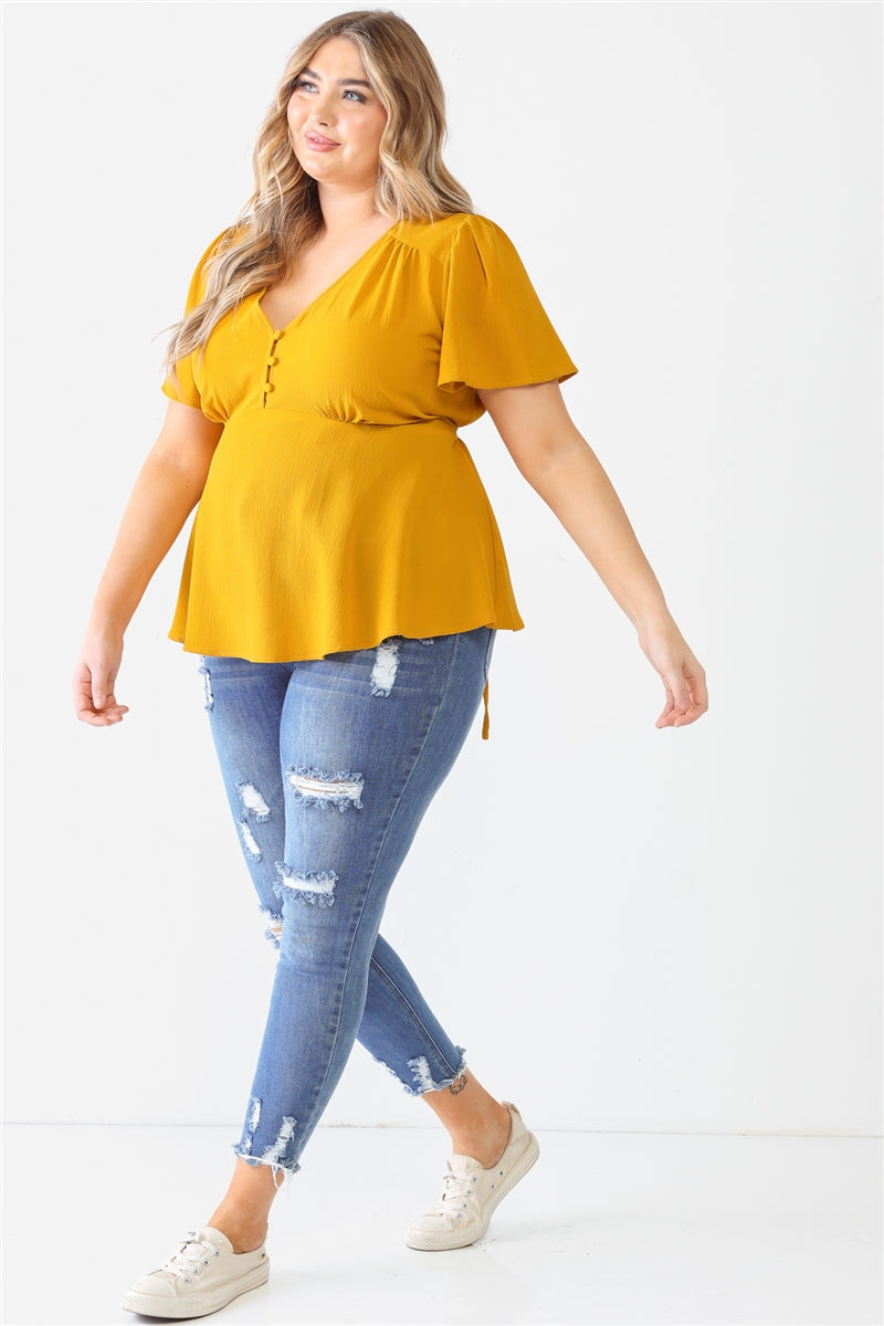 Women's Plus Tie Detail Flare Top